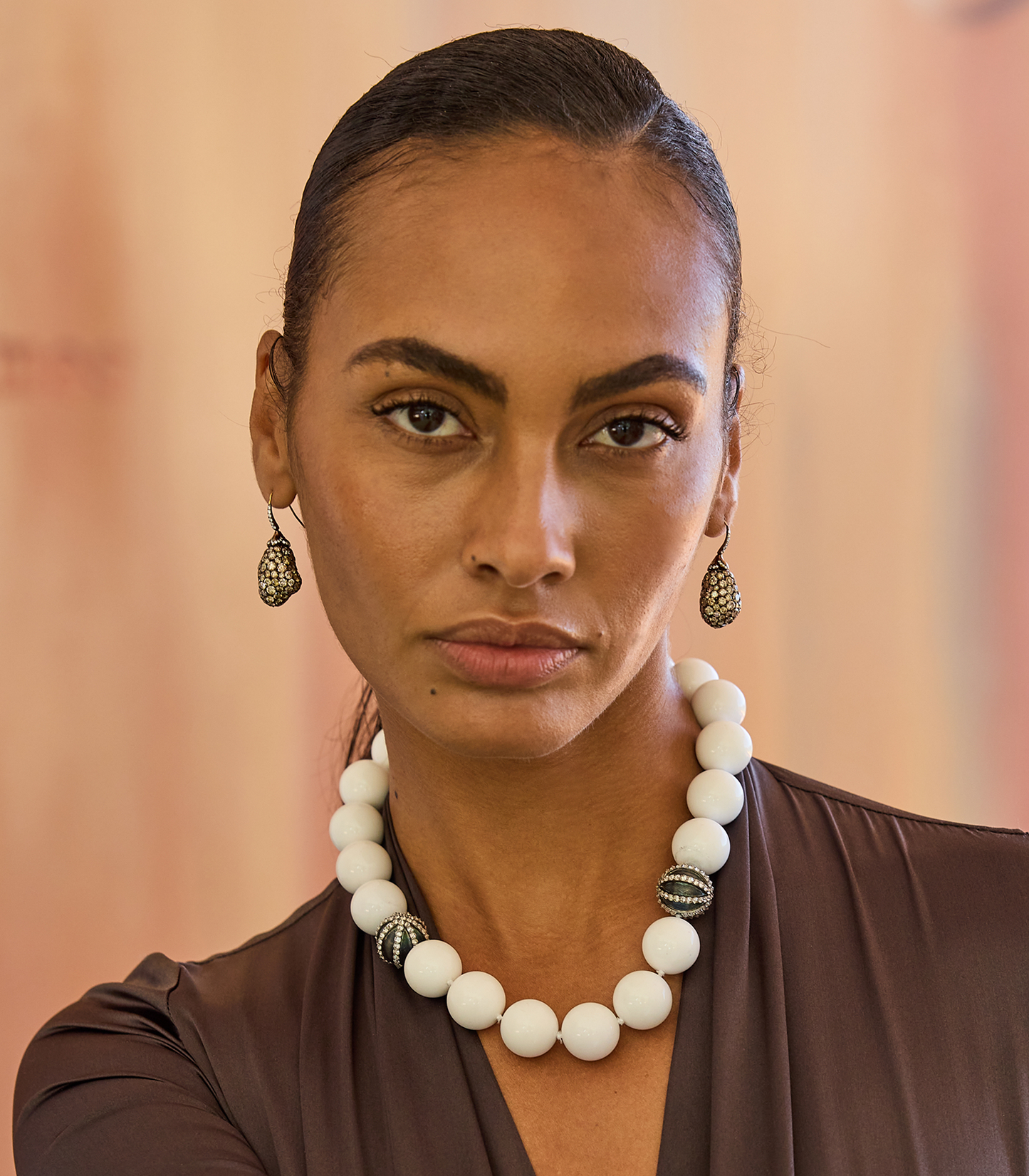 White Agate Necklace 20mm