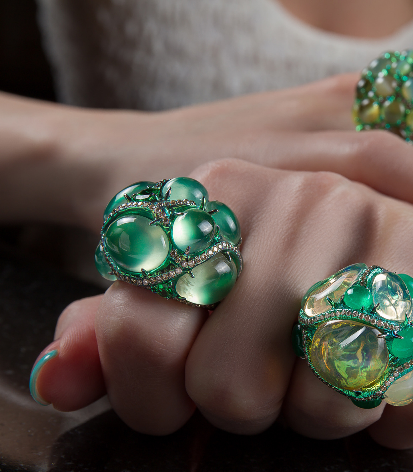 Chrysoberyl Catseye & Diamond Ring