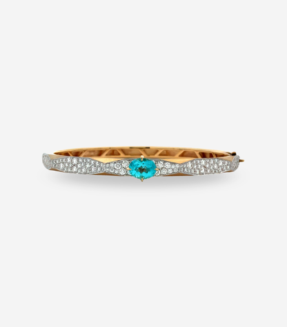 Enigma Single Paraiba Micropave Bangle