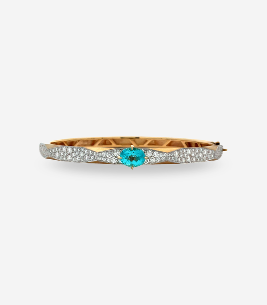 Enigma Single Paraiba Micropave Bangle