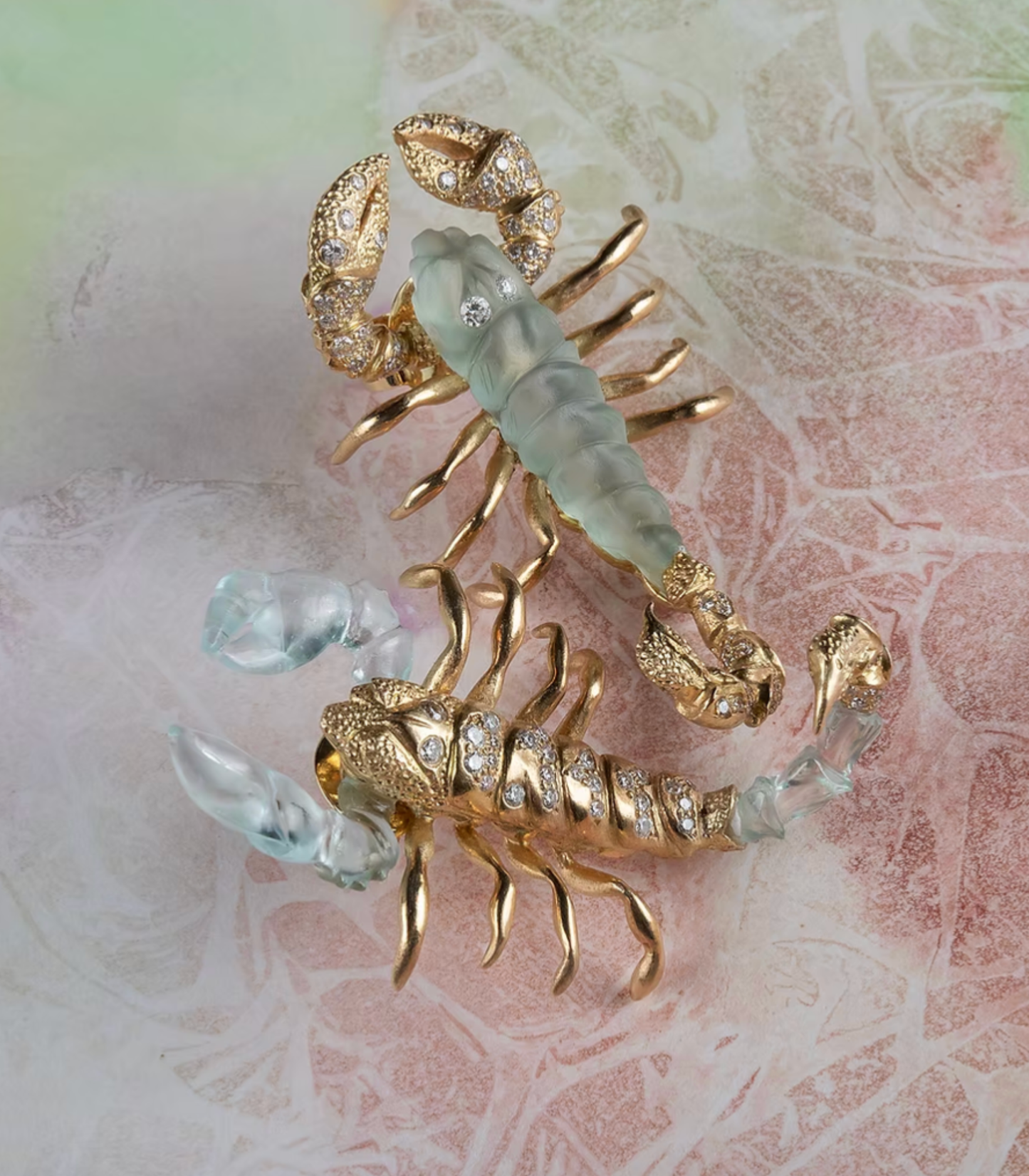 Scorpion Aquamarine Brooch