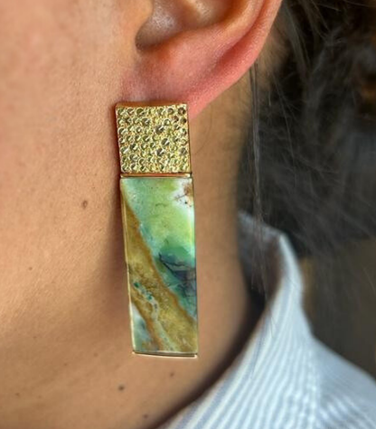 Opalwood & Tsavorite Earrings