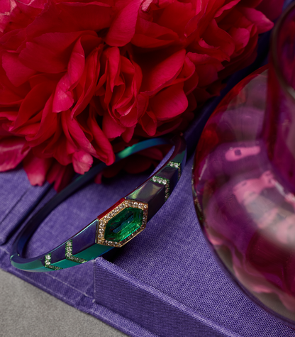 Elongated Hexagon Emerald Bracelet