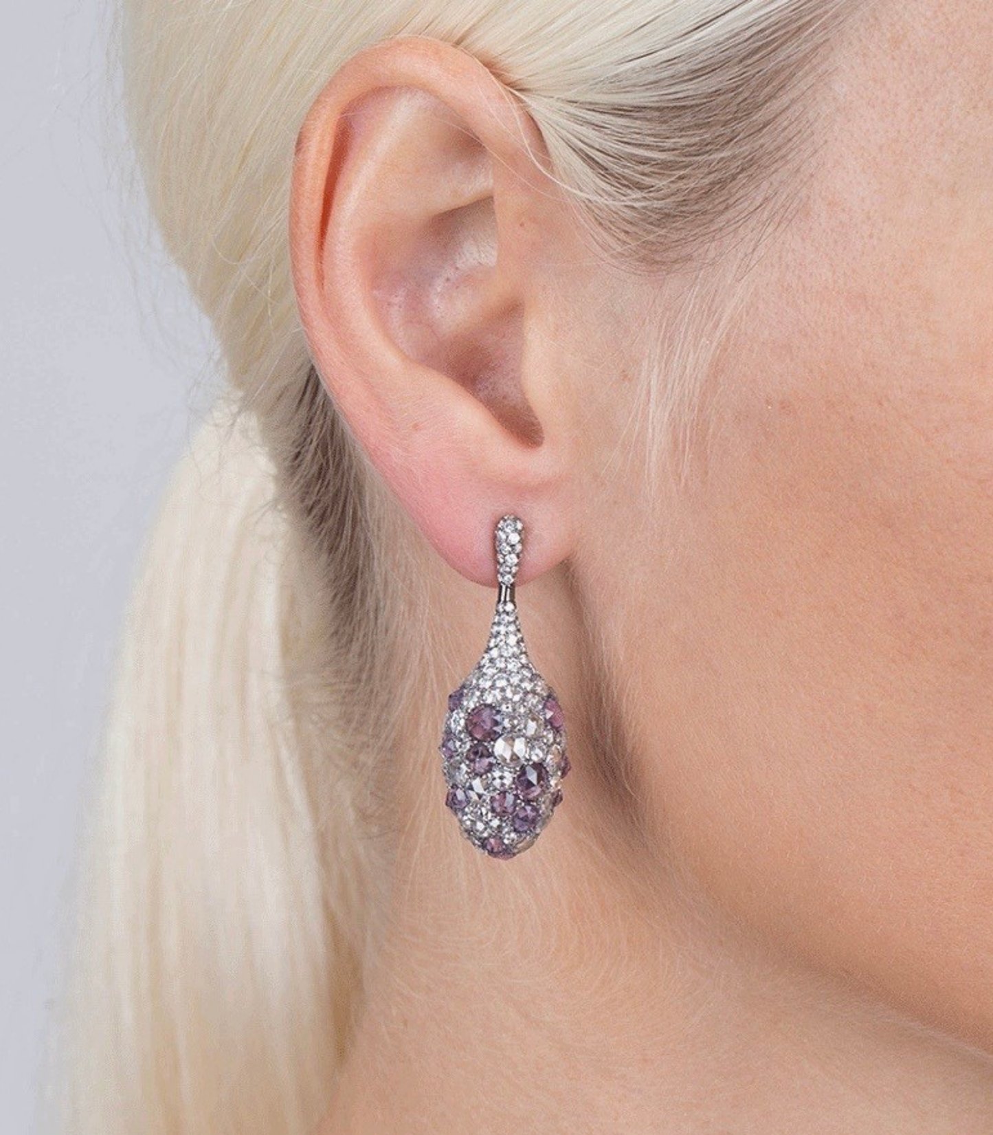 Santiago Villanueva Purple Sapphire & Rose Cut Diamond