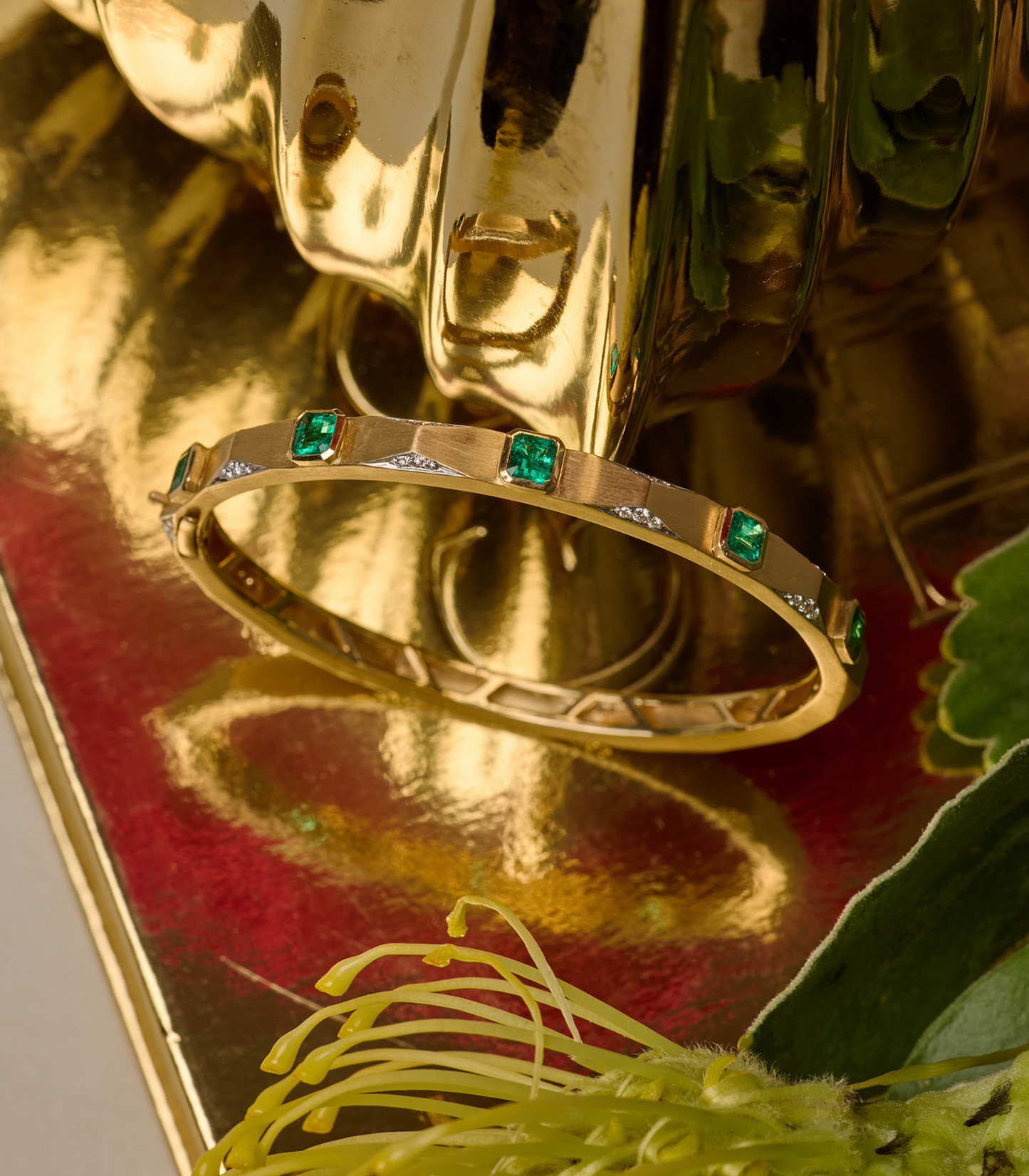 Enigma 5 Colombian Octagonal Emerald Bangle