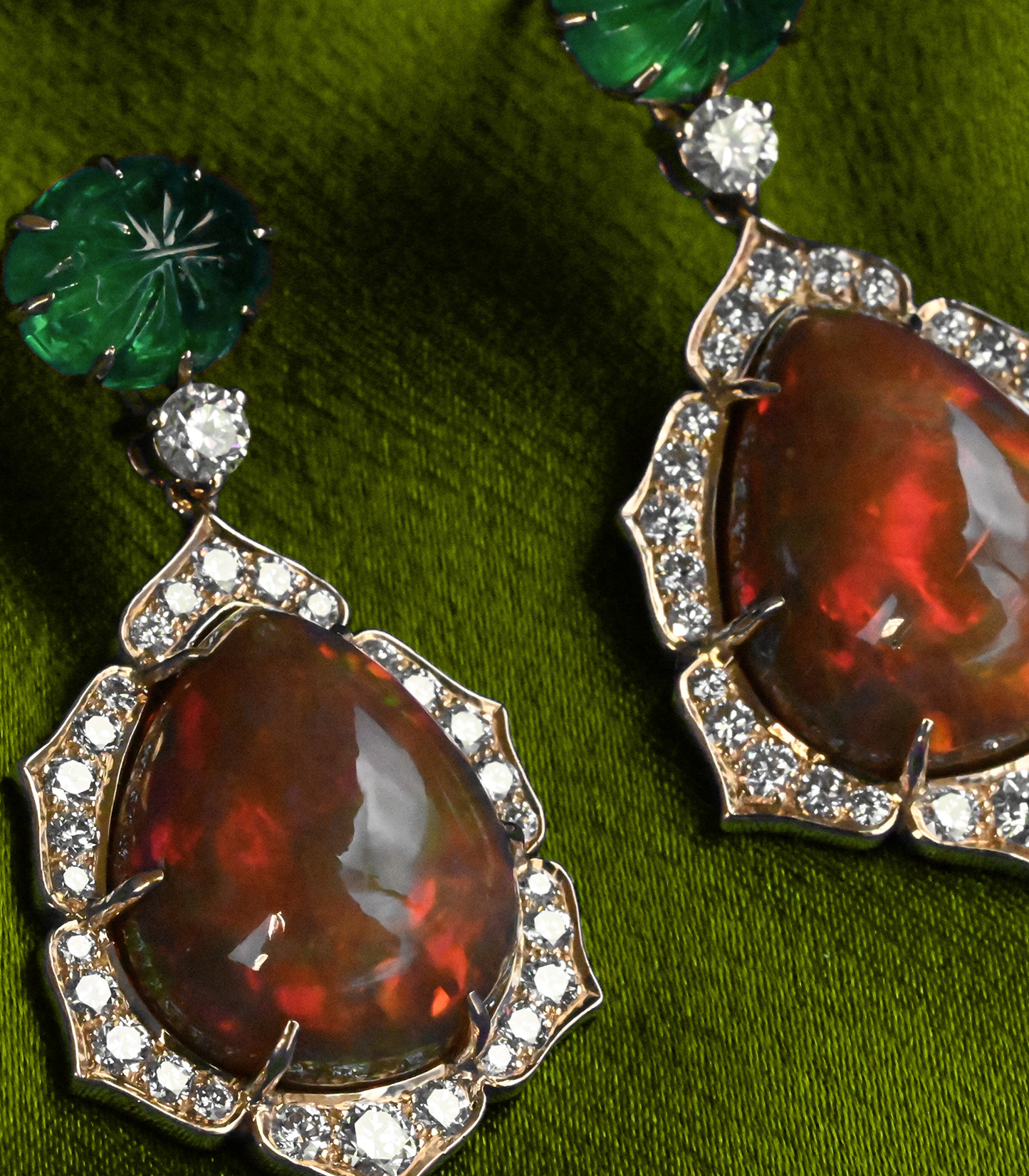 Tsavorite & Opal Earrings