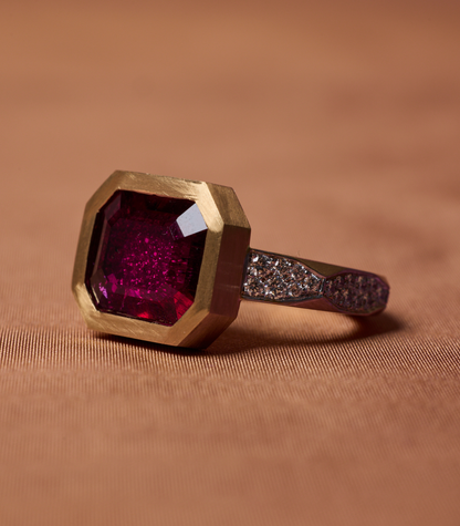 Enigma Rubellite Micropave Ring