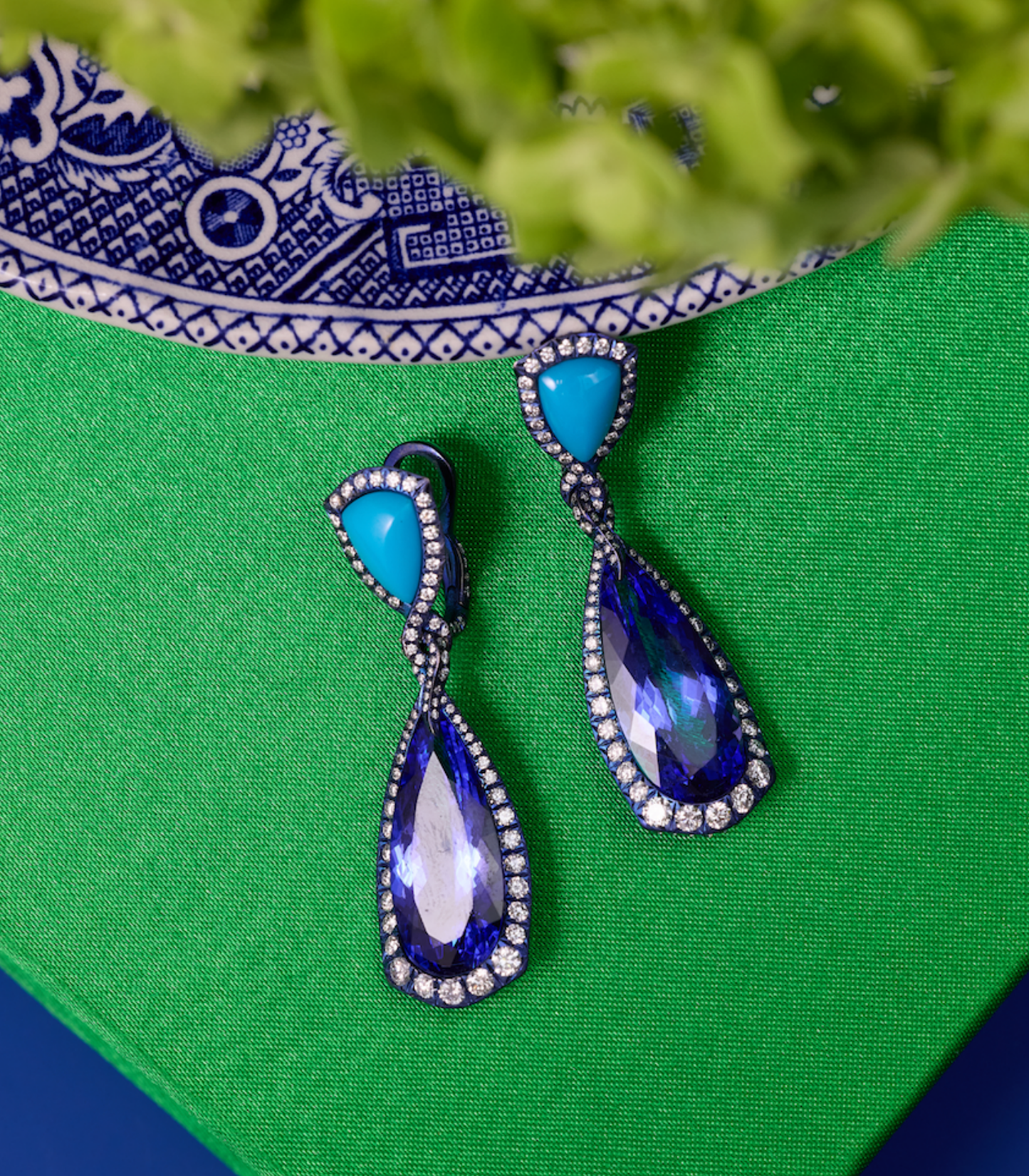 Tanzanite & Turquoise Earrings