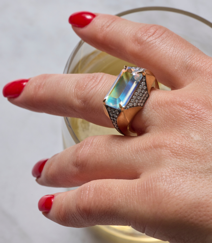 Enigma Faceted Moonstone Ring