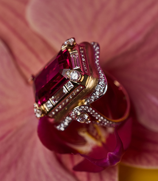 Temple of Echoes Rubellite Ring