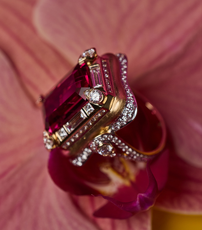 Temple of Echoes Rubellite Ring