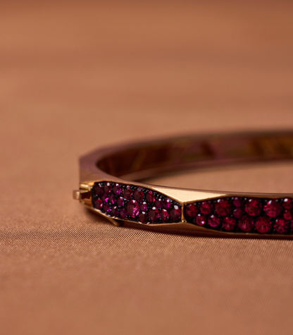 Enigma Pink Sapphire Micropave Bangle