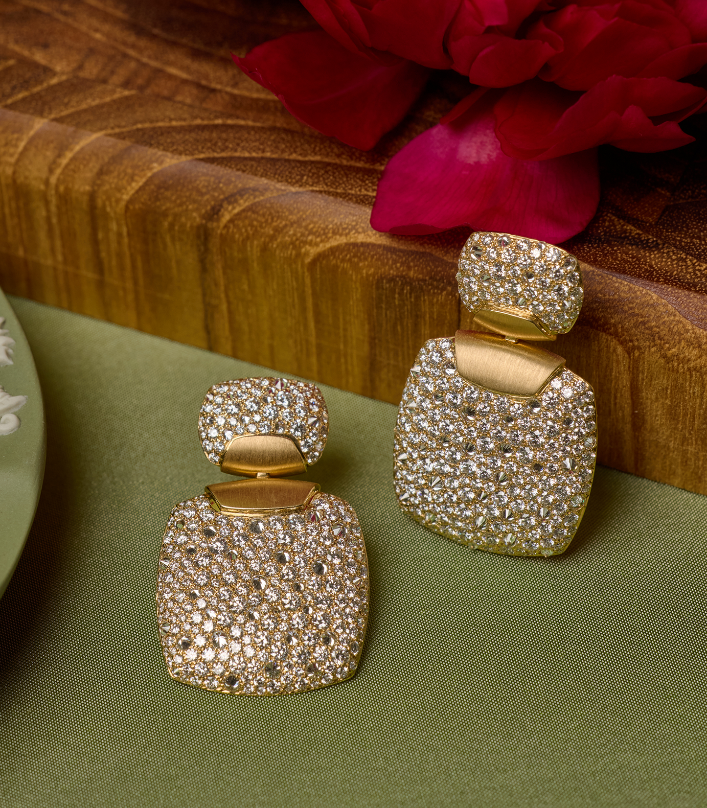 Lightning In A Square Diamond Earrings