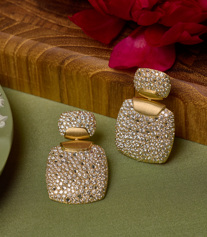 Lightning In A Square Diamond Earrings