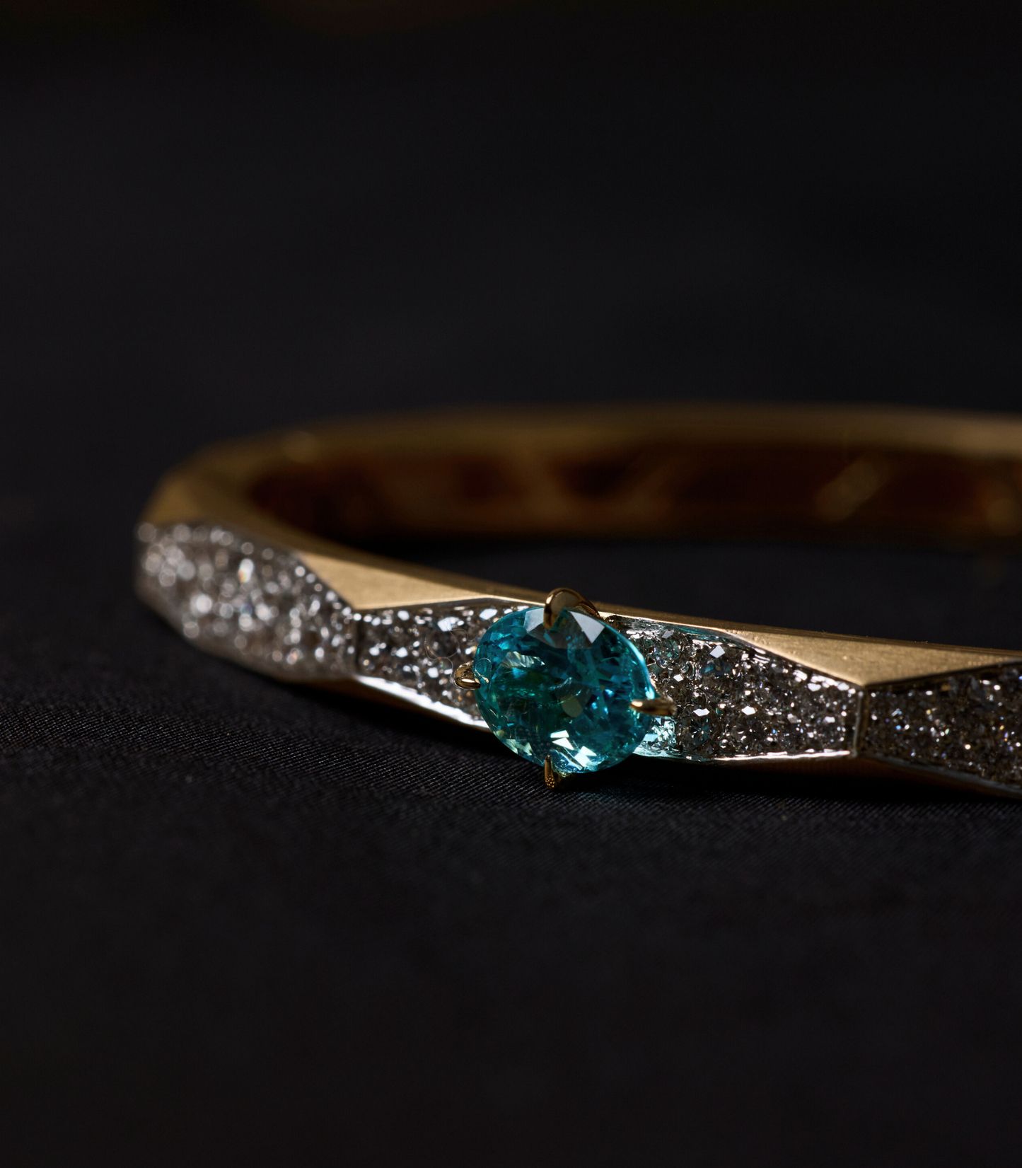 Enigma Single Paraiba Micropave Bangle