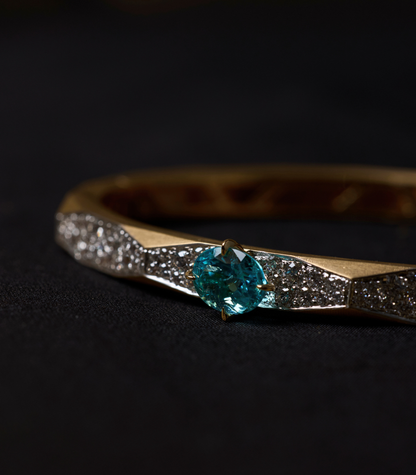 Enigma Single Paraiba Micropave Bangle