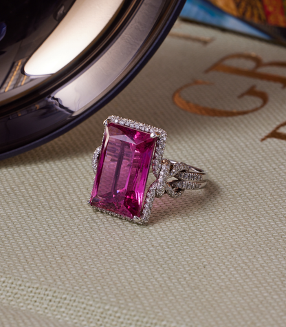 Pink Tourmaline Knot Ring