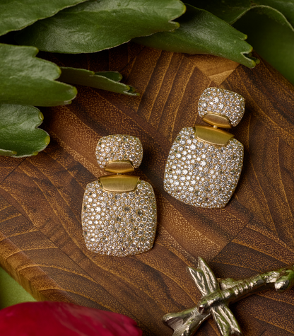 Lightning In A Square Diamond Earrings