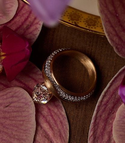 Geometric Pear Diamond Ring