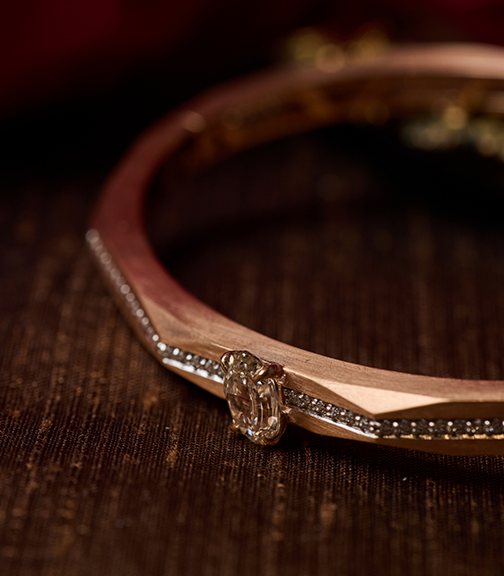 Enigma Geometric Oval Diamond Bangle