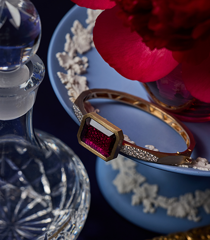 Enigma Rubellite Single Stone Bangle