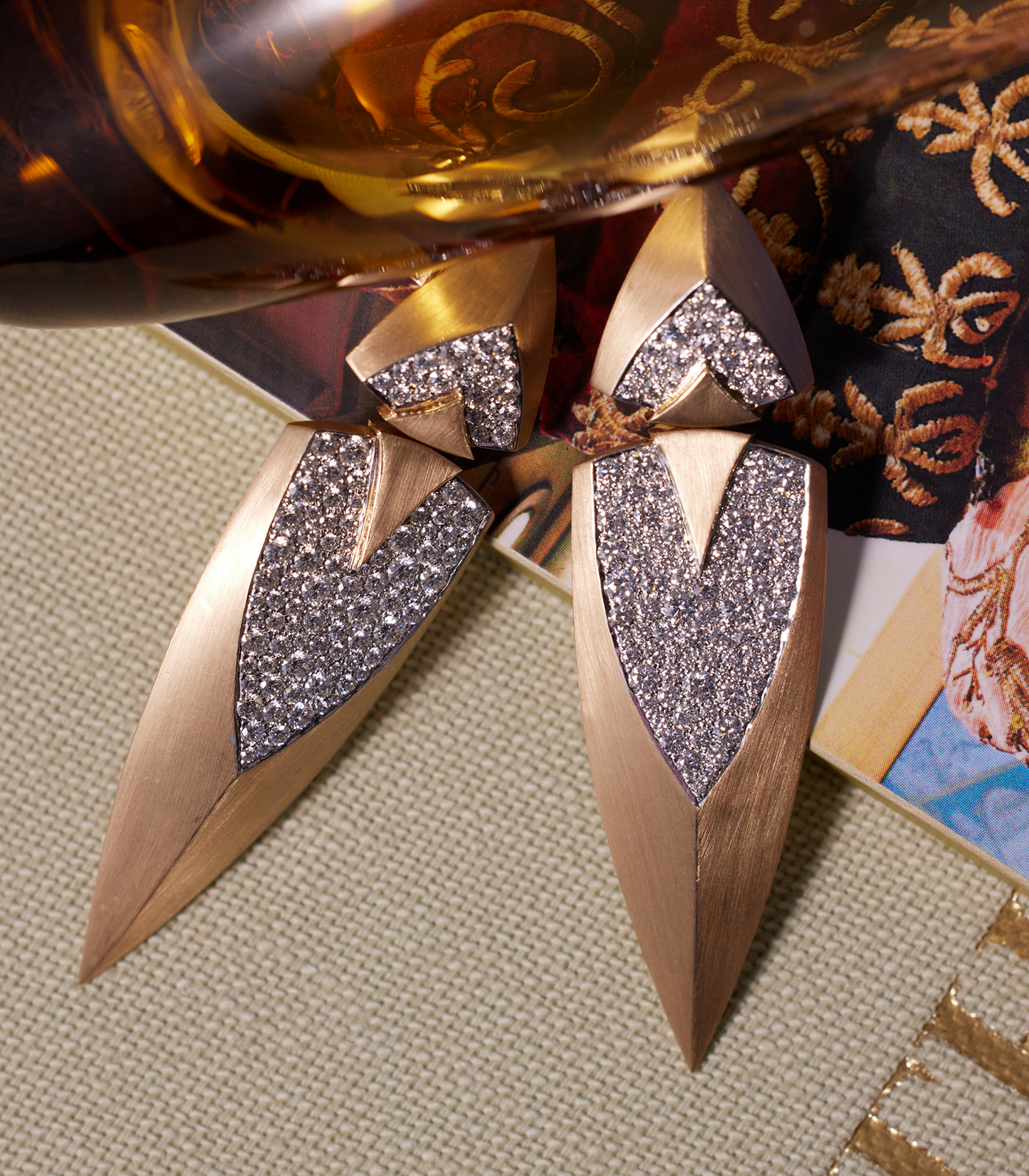 The Masai Spear White Diamond Earrings