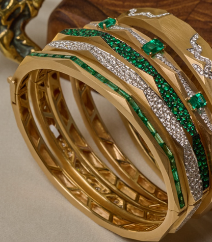 Enigma Emerald Baguette Bangle
