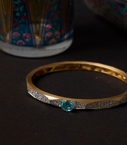 Enigma Single Paraiba Micropave Bangle