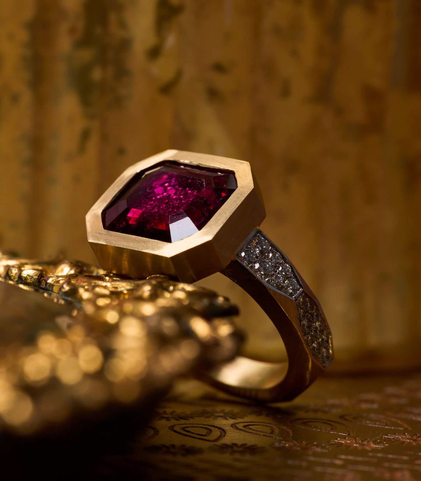 Enigma Rubellite Micropave Ring