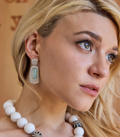 Opal & Diamond Earrings