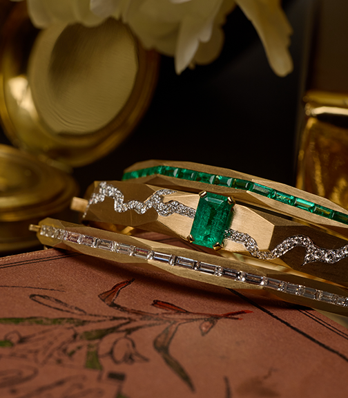 Enigma Kintsugi Emerald Colombia Bangle