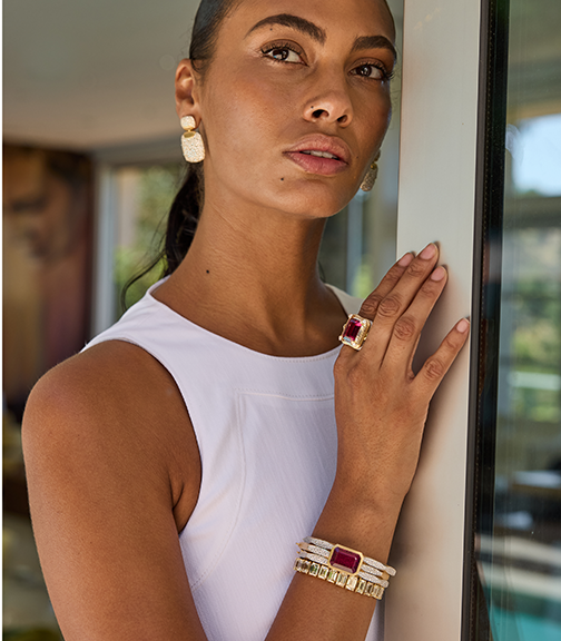 Enigma Rubellite Single Stone Bangle