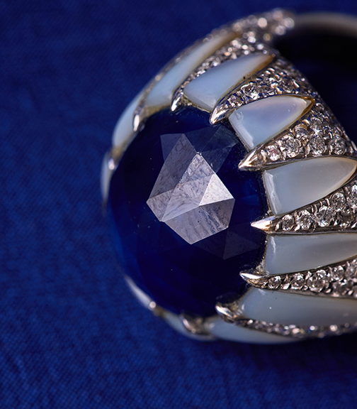 Blue Sapphire & Diamond Ring