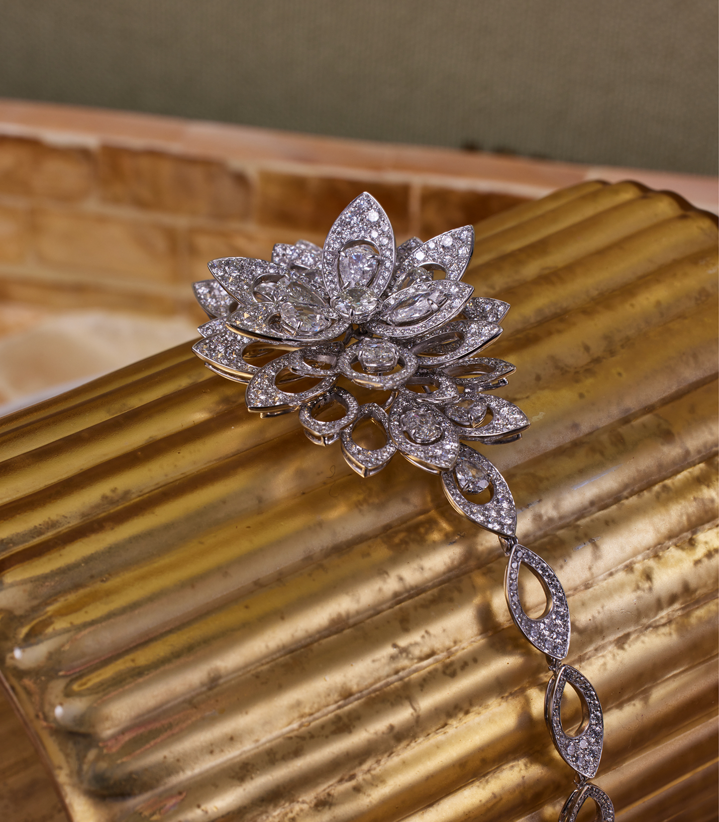 Lotus Flower Diamond Bracelet