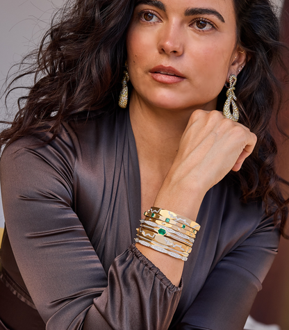 Enigma 5 Colombian Octagonal Emerald Bangle