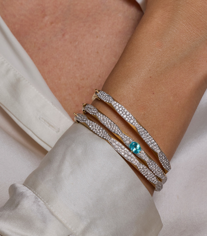 Enigma Single Paraiba Micropave Bangle