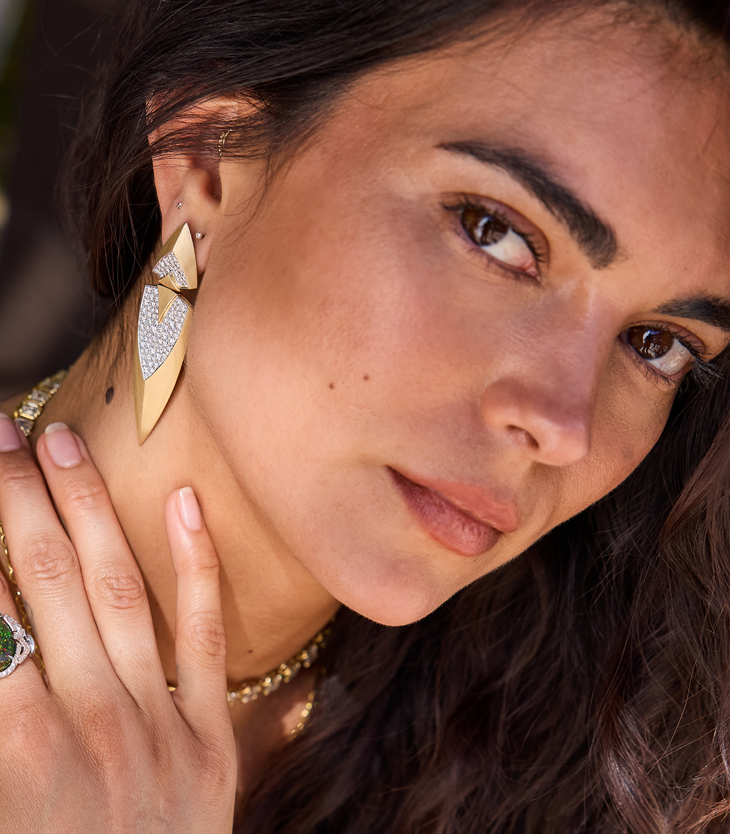 The Masai Spear White Diamond Earrings