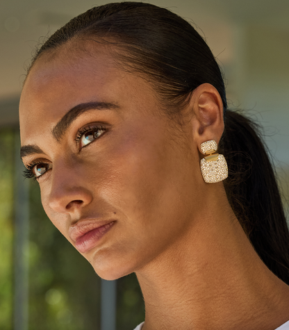 Lightning In A Square Diamond Earrings