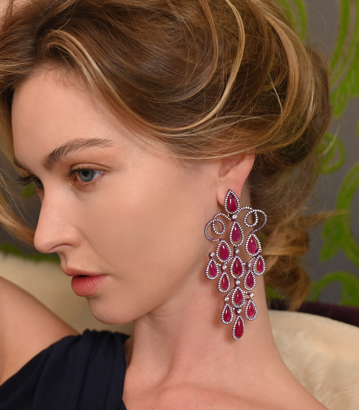 Ruby Chandelier Earrings