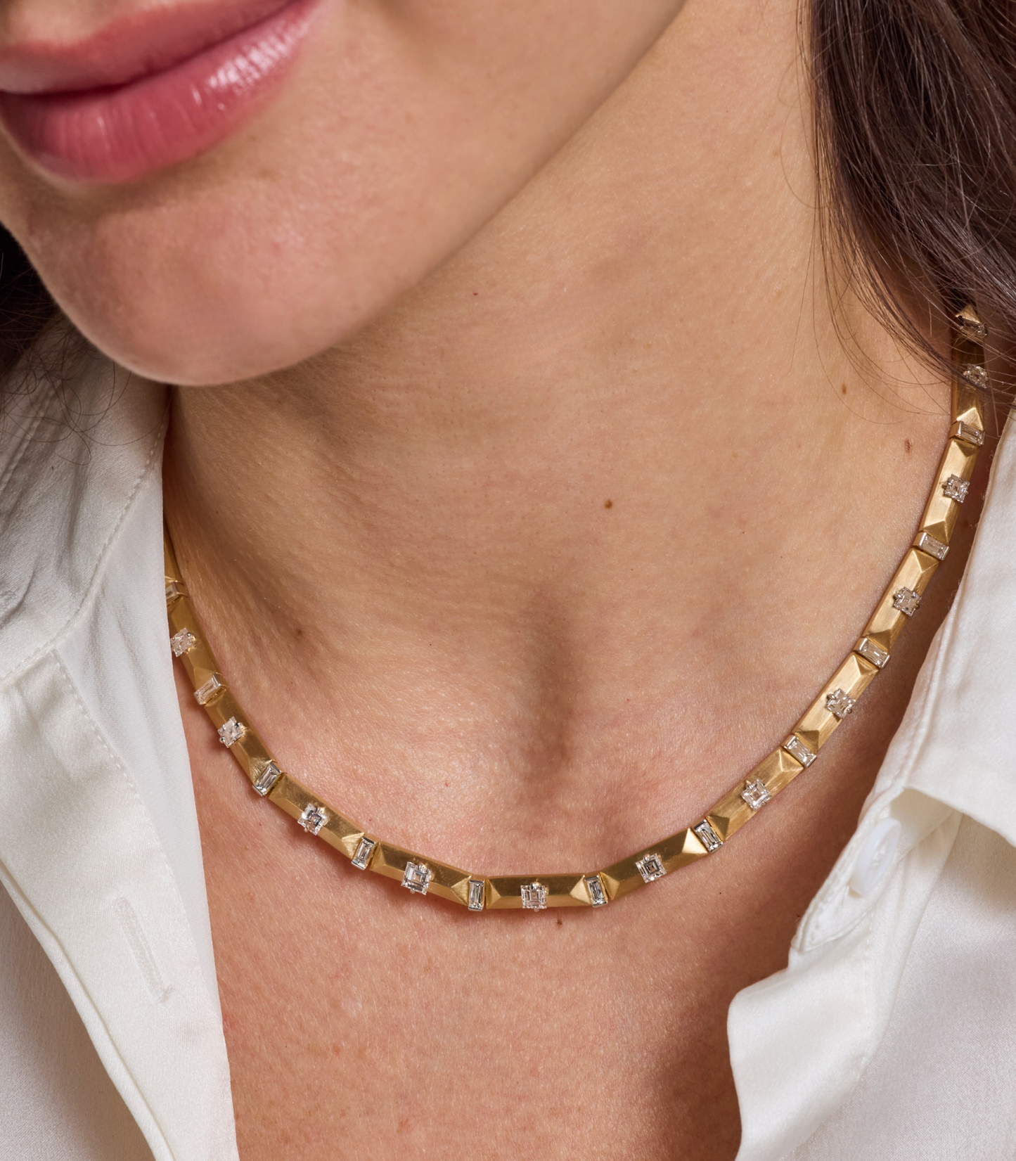 Enigma Carre & French Cut Diamond Necklace