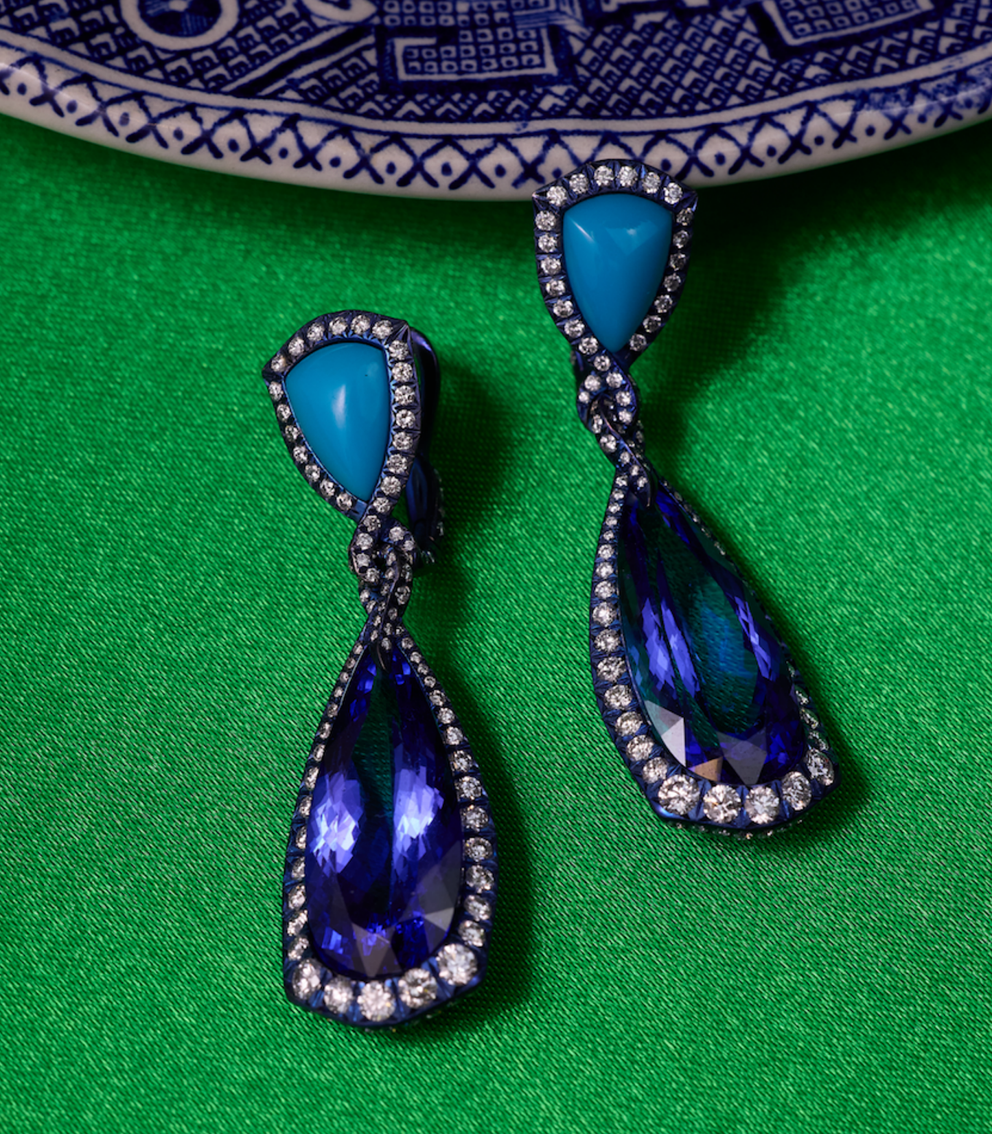 Tanzanite & Turquoise Earrings