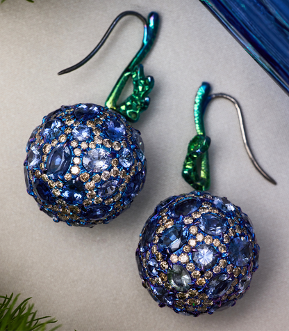 Sapphire Ball Earrings
