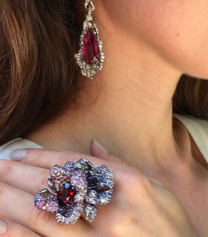 Sapphire Flower Ring