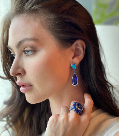 Tanzanite & Turquoise Earrings