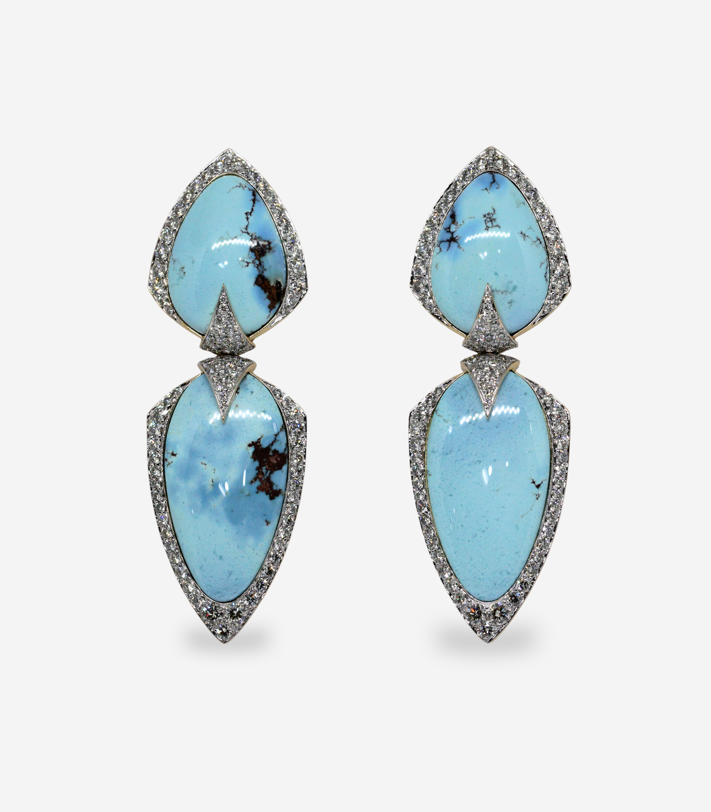Turquoise & Diamond Earrings