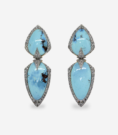 Turquoise & Diamond Earrings