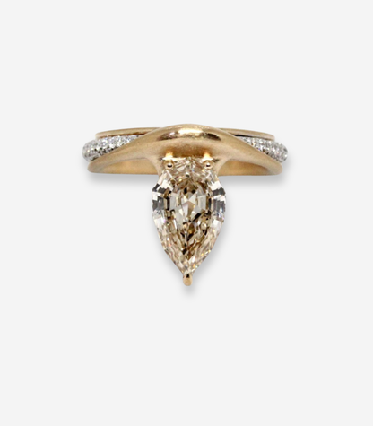 Geometric Pear Diamond Ring