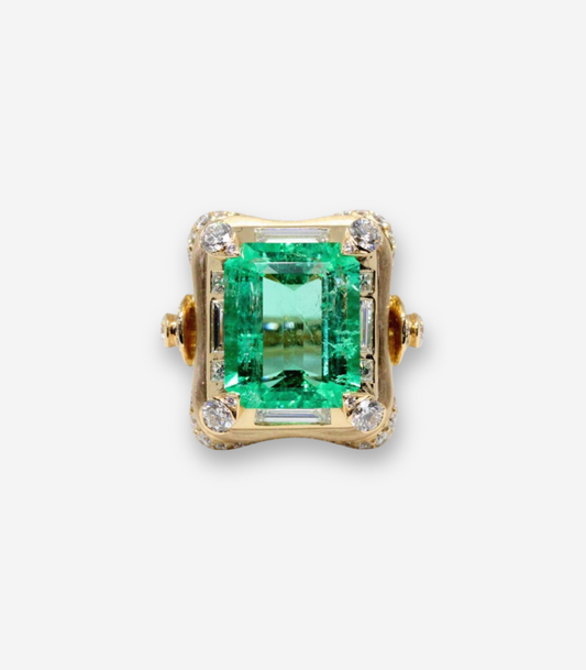 Temple of Echoes Colombia Emerald Ring