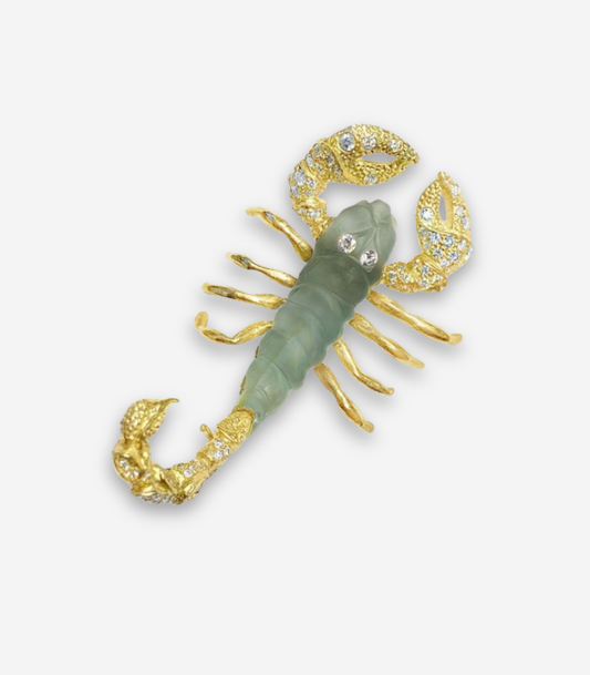 Scorpion Aquamarine Brooch