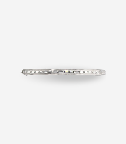 Enigma Diamond Baguette Bangle White Gold